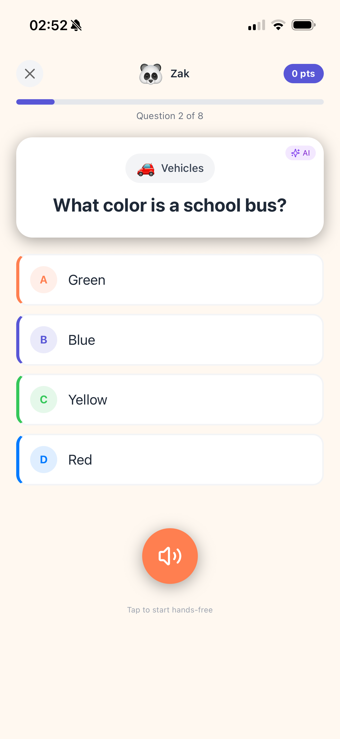 Quiz for Zak